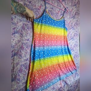 Rainbow Star Print Dress